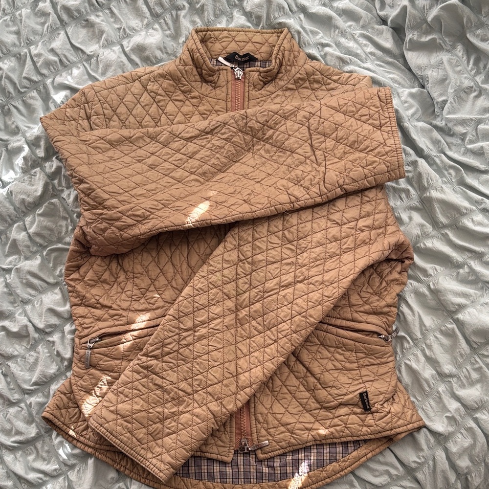 Barbour Camel Quilted Puffer Jacket